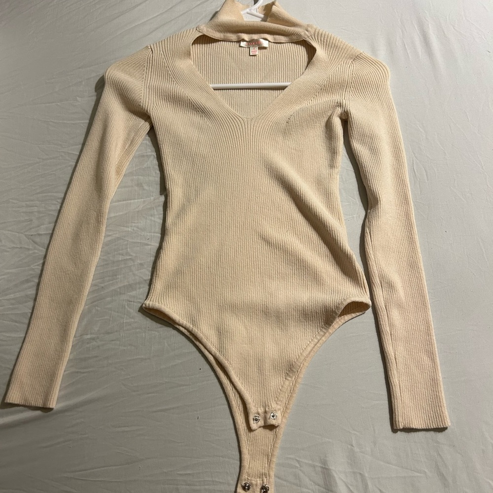 Luxxel Off White/Cream Turtle Neck Bodysuit
